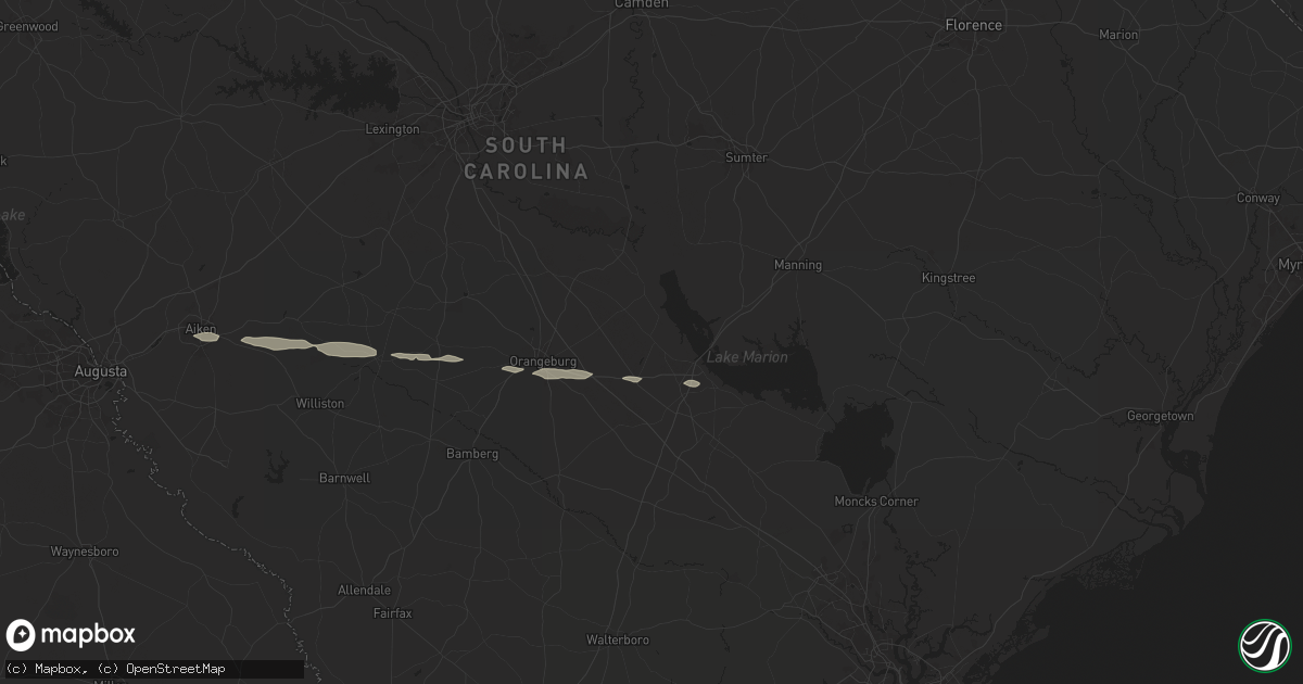 Hail map in Elloree, SC on June 10, 2024