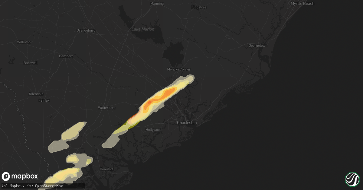 Hail map in Goose Creek, SC on June 10, 2024