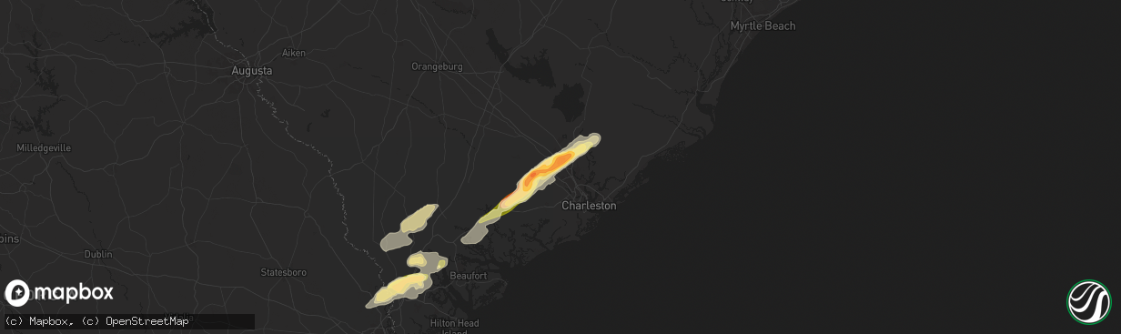 Hail map in Ladson, SC on June 10, 2024