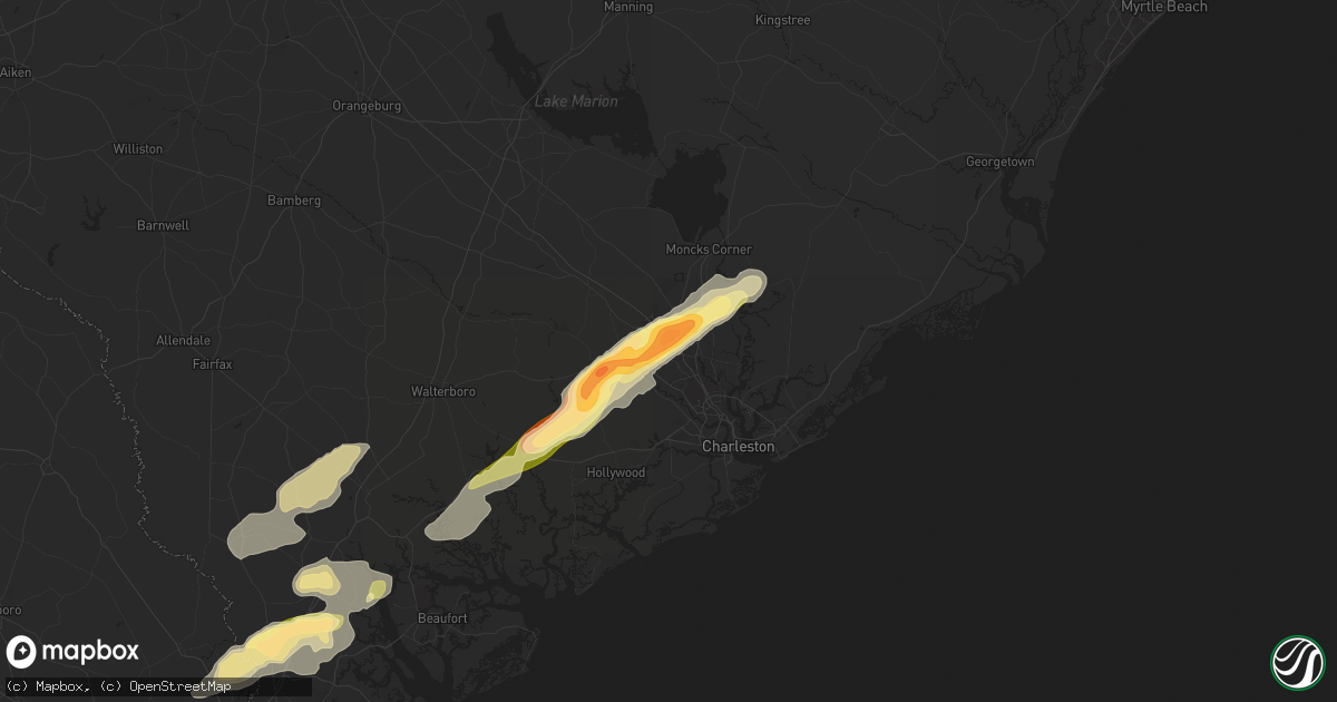 Hail map in Ladson, SC on June 10, 2024