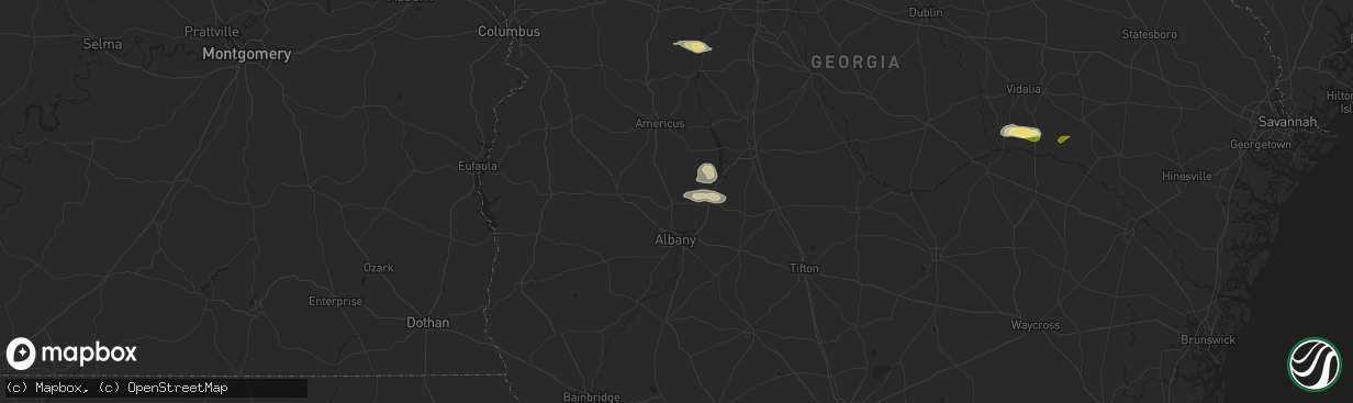 Hail map in Leesburg, GA on June 10, 2024