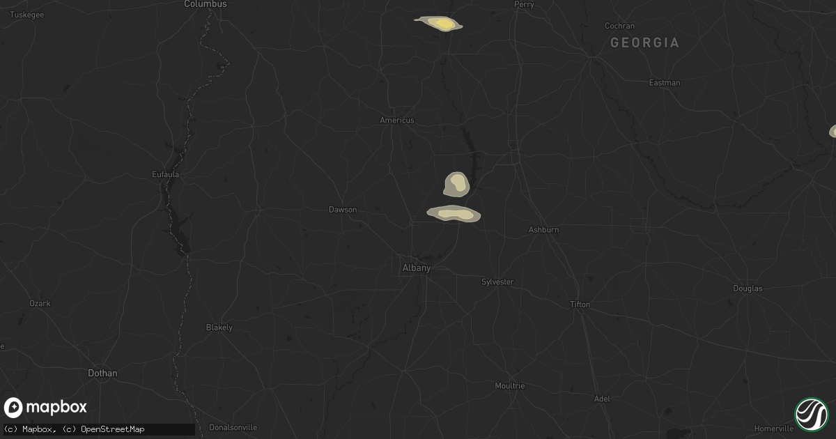 Hail map in Leesburg, GA on June 10, 2024