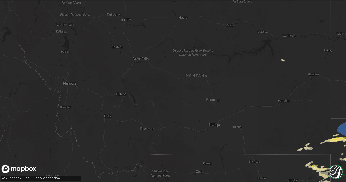 Hail map in Montana on June 10, 2024