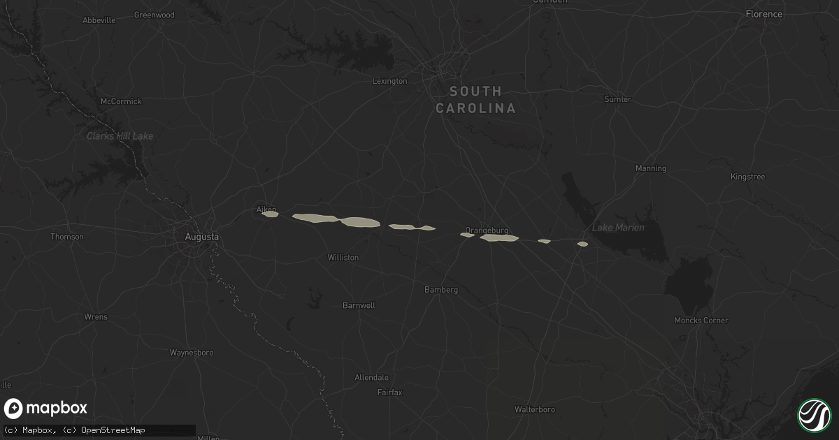 Hail map in Neeses, SC on June 10, 2024