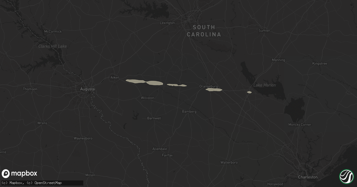 Hail map in Norway, SC on June 10, 2024
