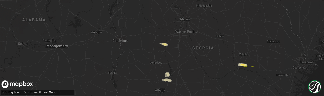 Hail map in Oglethorpe, GA on June 10, 2024