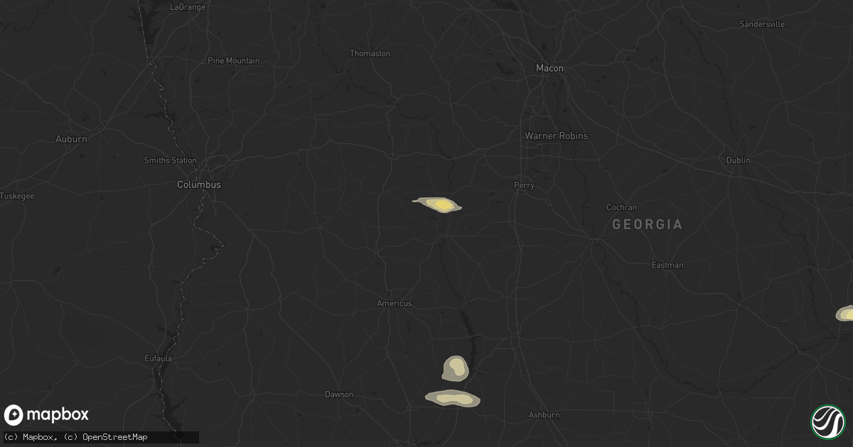 Hail map in Oglethorpe, GA on June 10, 2024