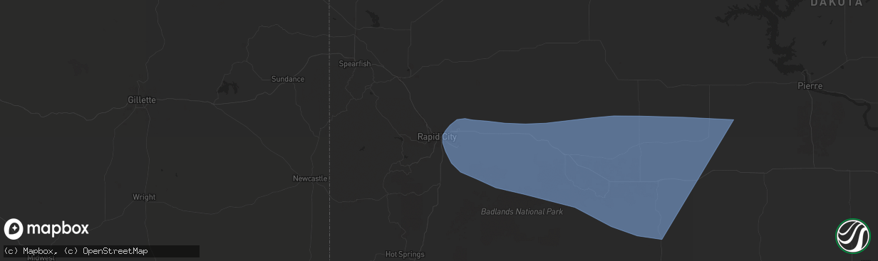 Hail map in Rapid City, SD on June 10, 2024