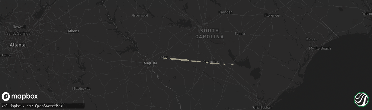 Hail map in Salley, SC on June 10, 2024