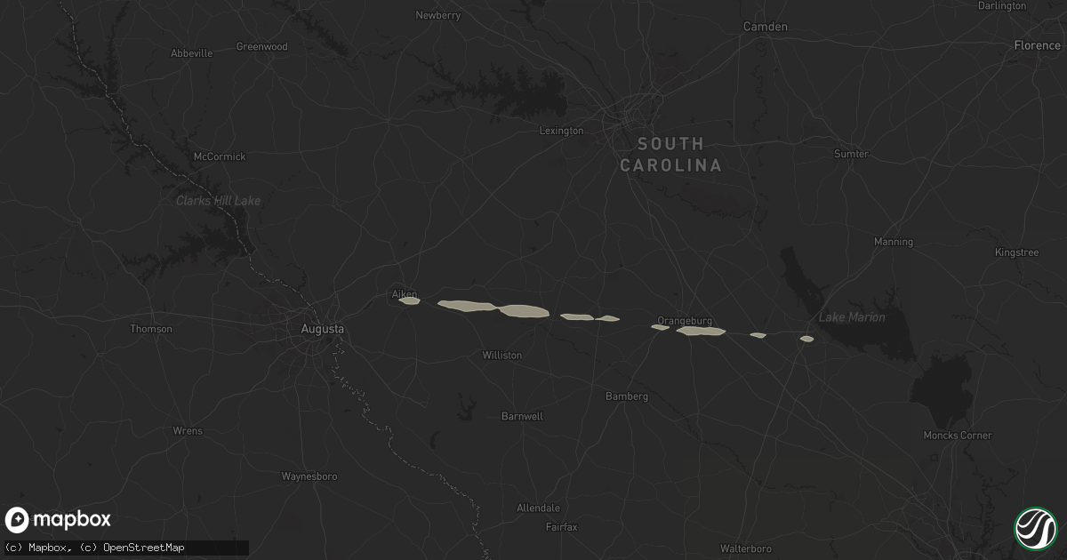 Hail map in Salley, SC on June 10, 2024