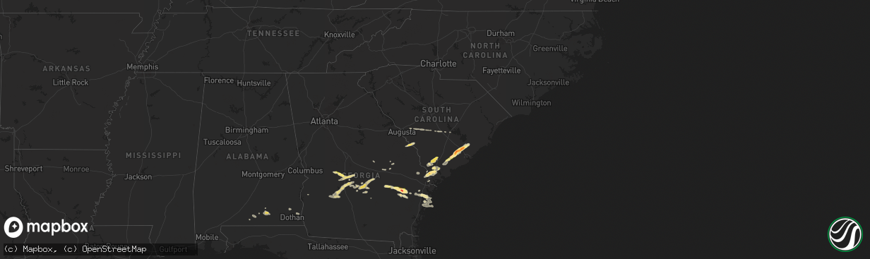 Hail map in South Carolina on June 10, 2024