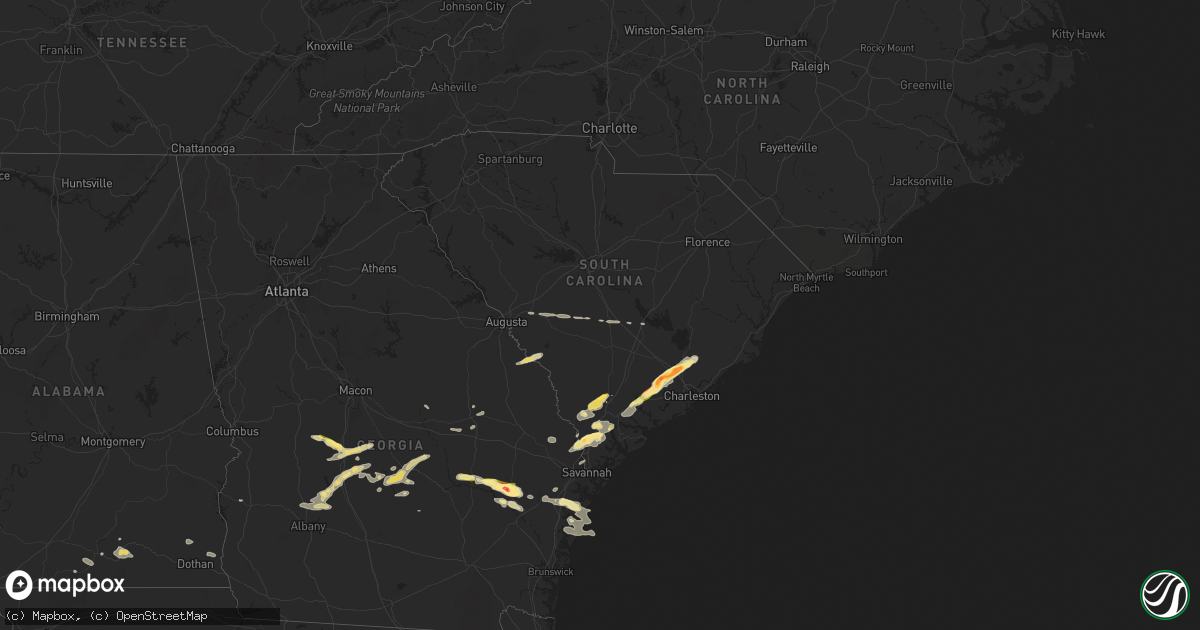 Hail map in South Carolina on June 10, 2024