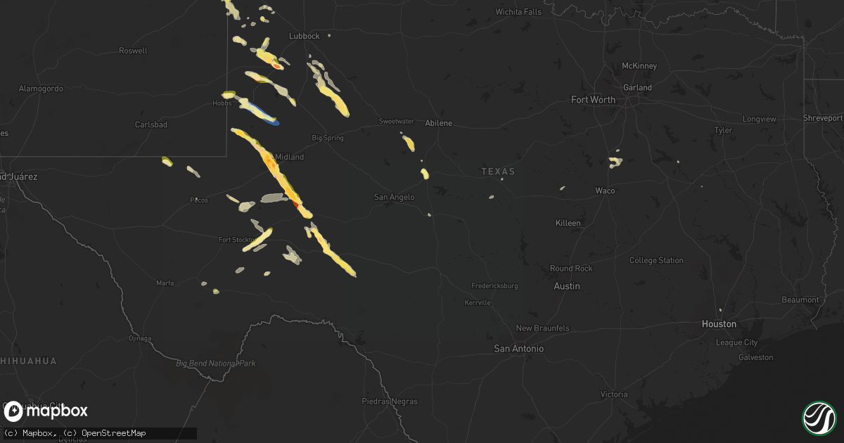 Hail map in Texas on June 10, 2024
