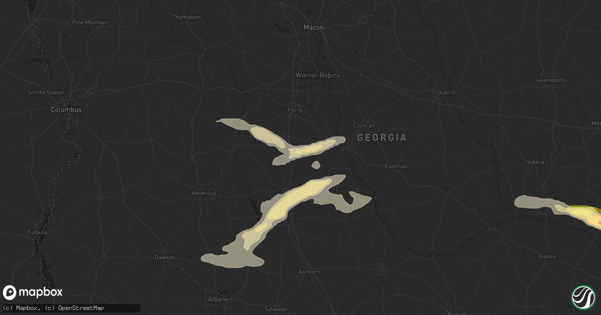 Hail map in Unadilla, GA on June 10, 2024