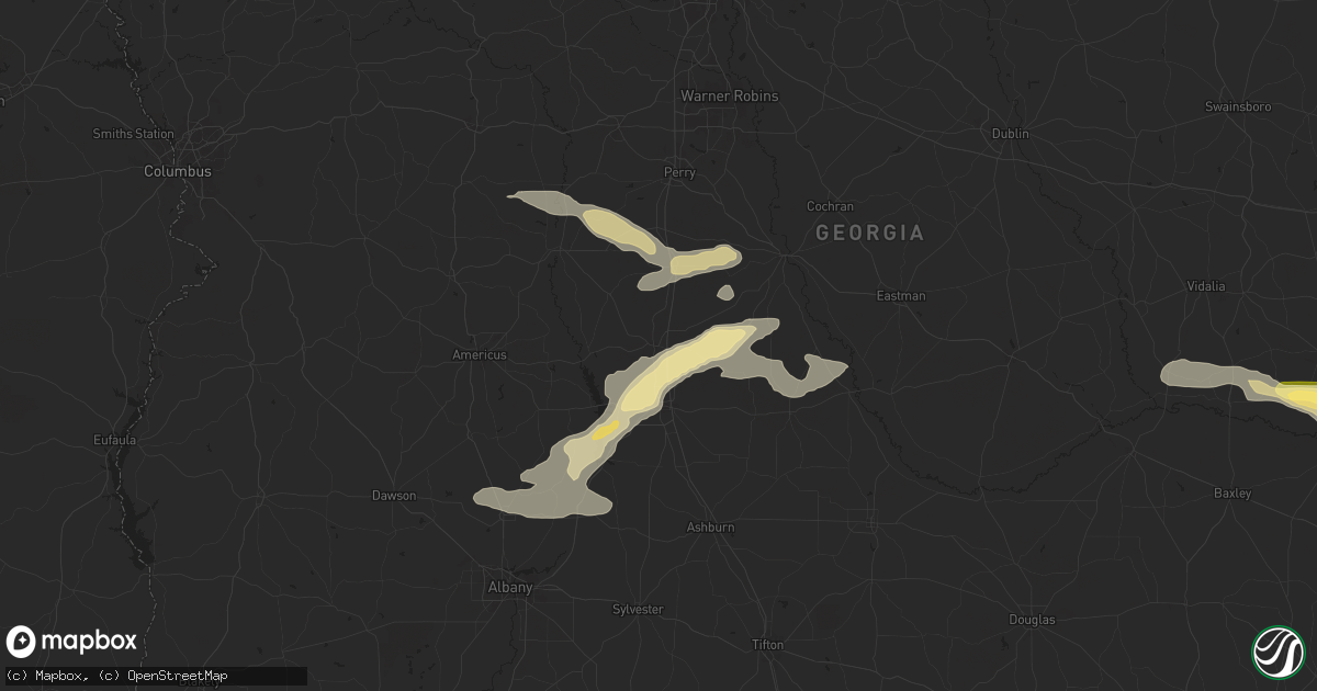 Hail map in Vienna, GA on June 10, 2024