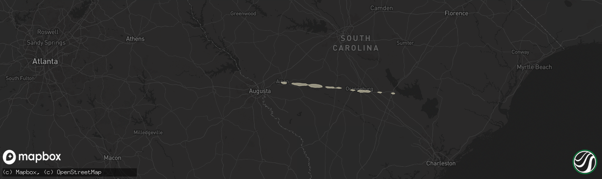 Hail map in Windsor, SC on June 10, 2024