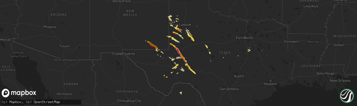 Hail map on June 10, 2024