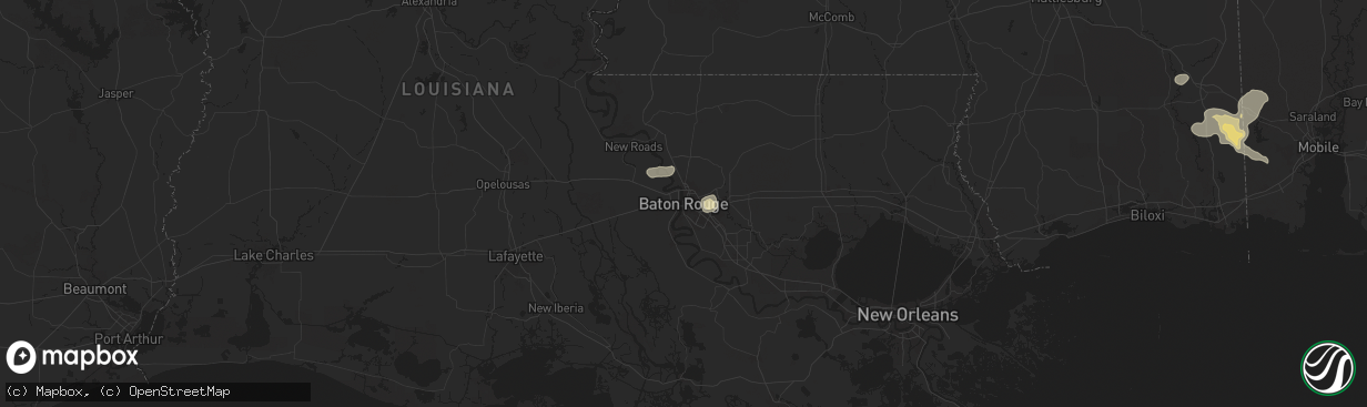 Hail map in Baton Rouge, LA on June 10, 2025