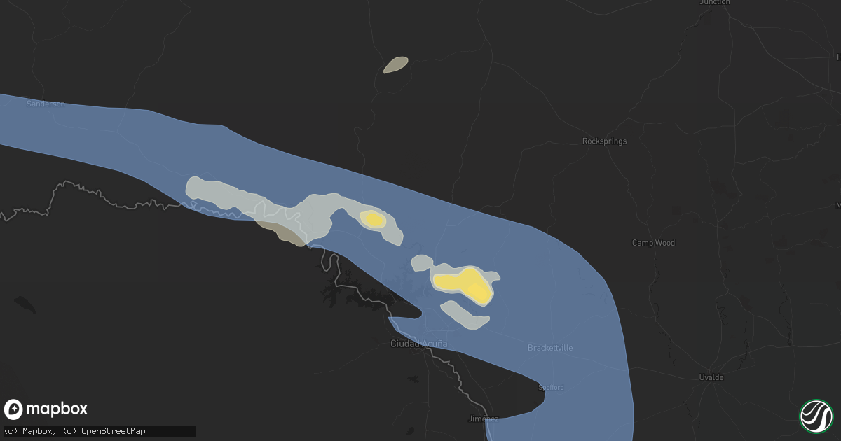 Hail map in Del Rio, TX on June 10, 2025