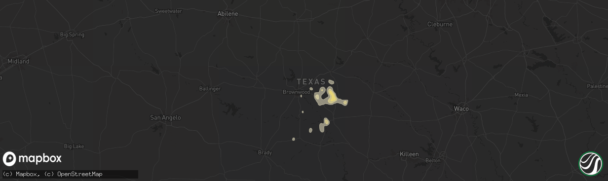 Hail map in Early, TX on June 10, 2025