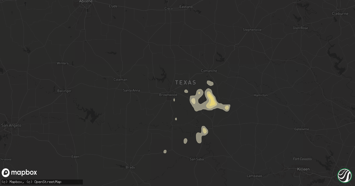 Hail map in Early, TX on June 10, 2025