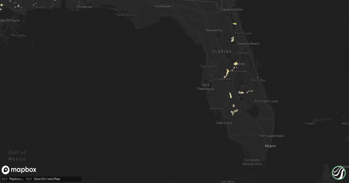 Hail map in Florida on June 10, 2025