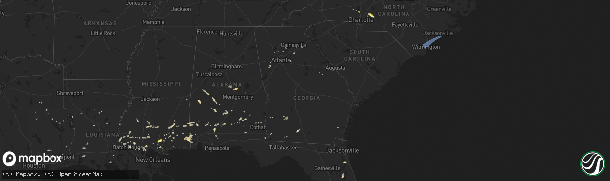 Hail map in Georgia on June 10, 2025