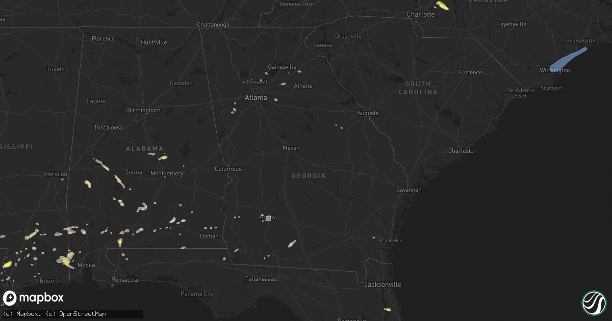 Hail map in Georgia on June 10, 2025