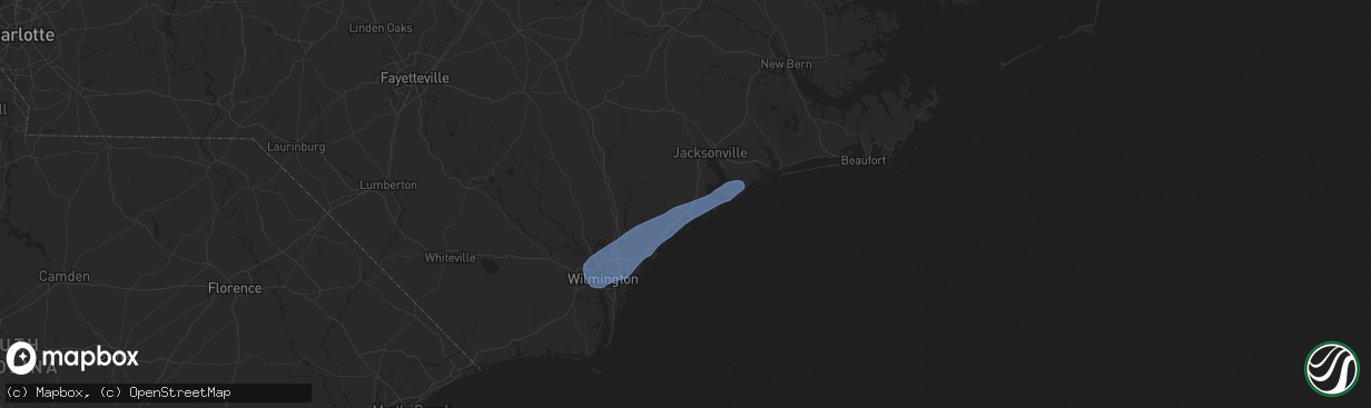 Hail map in Holly Ridge, NC on June 10, 2025