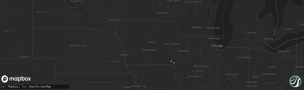 Hail map in Iowa on June 10, 2025