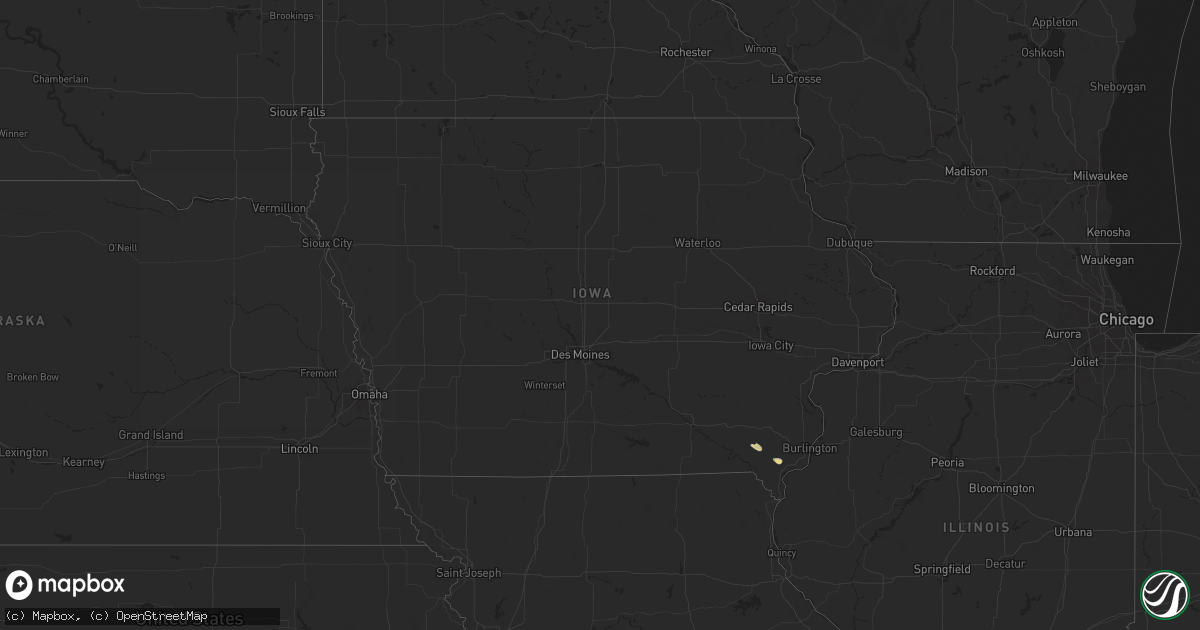 Hail map in Iowa on June 10, 2025