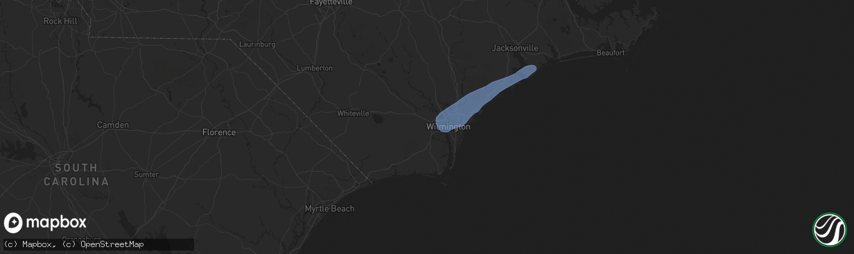Hail map in Leland, NC on June 10, 2025