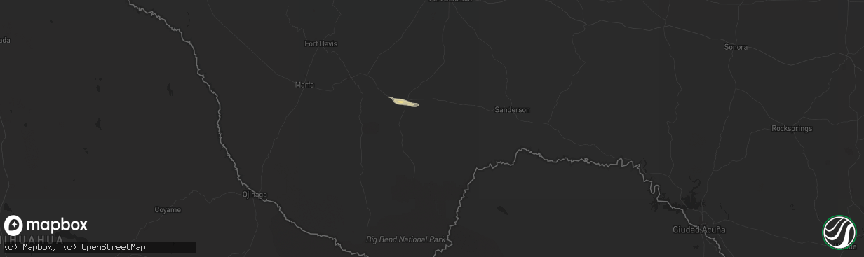 Hail map in Marathon, TX on June 10, 2025