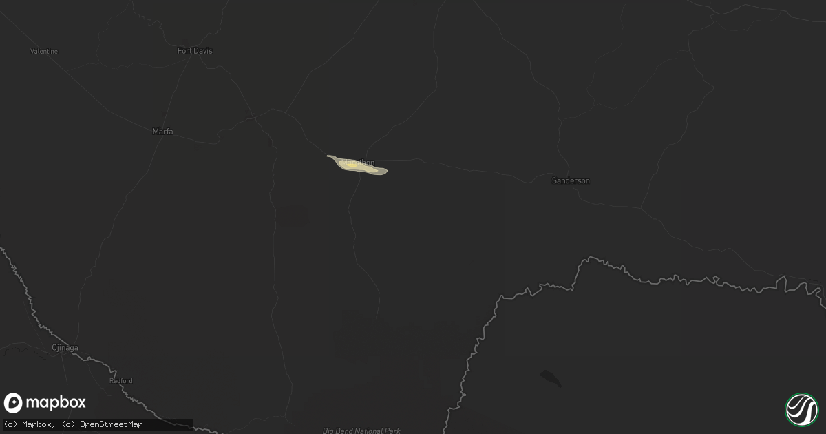 Hail map in Marathon, TX on June 10, 2025