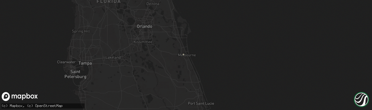 Hail map in Melbourne, FL on June 10, 2025