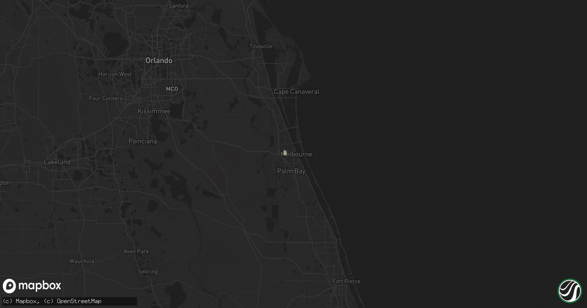 Hail map in Melbourne, FL on June 10, 2025