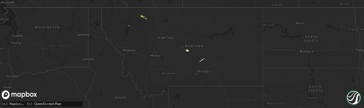 Hail map in Montana on June 10, 2025