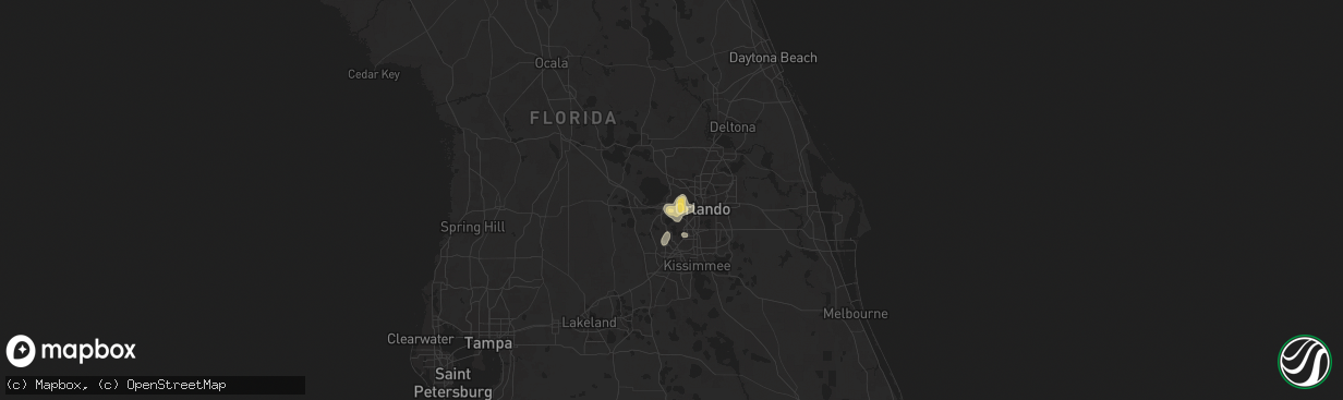 Hail map in Ocoee, FL on June 10, 2025