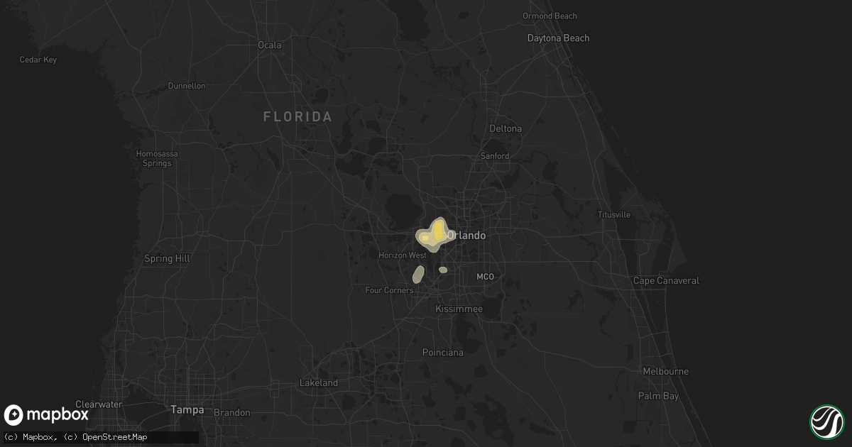 Hail map in Ocoee, FL on June 10, 2025