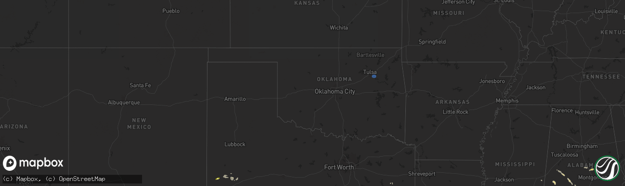 Hail map in Oklahoma on June 10, 2025