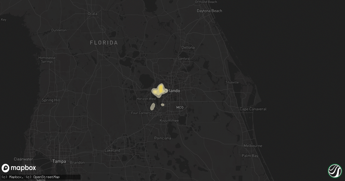 Hail map in Orlando, FL on June 10, 2025