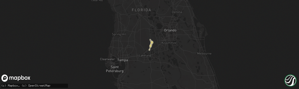 Hail map in Polk City, FL on June 10, 2025
