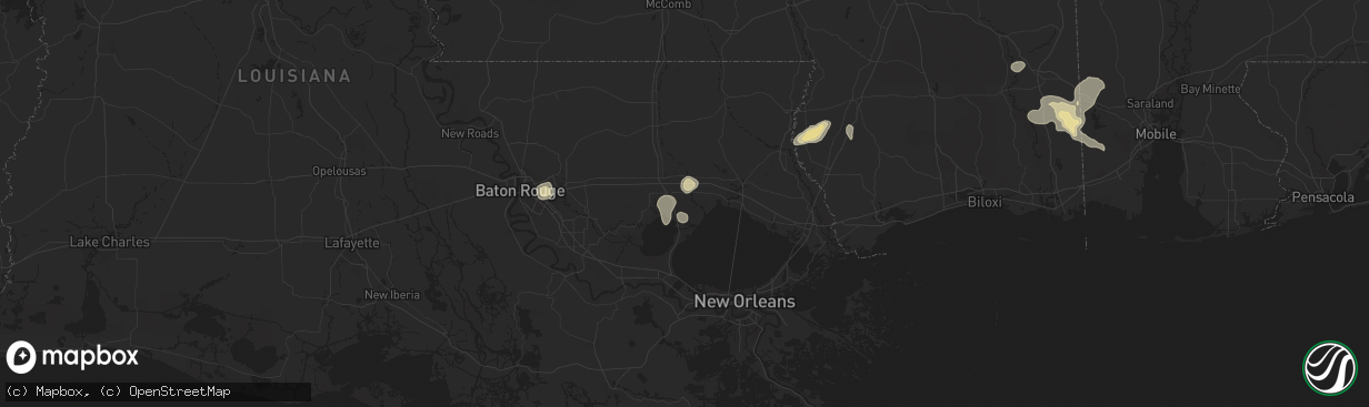 Hail map in Ponchatoula, LA on June 10, 2025
