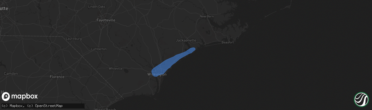 Hail map in Sneads Ferry, NC on June 10, 2025