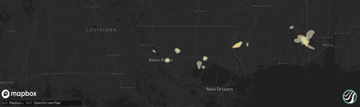 Hail map in Walker, LA on June 10, 2025