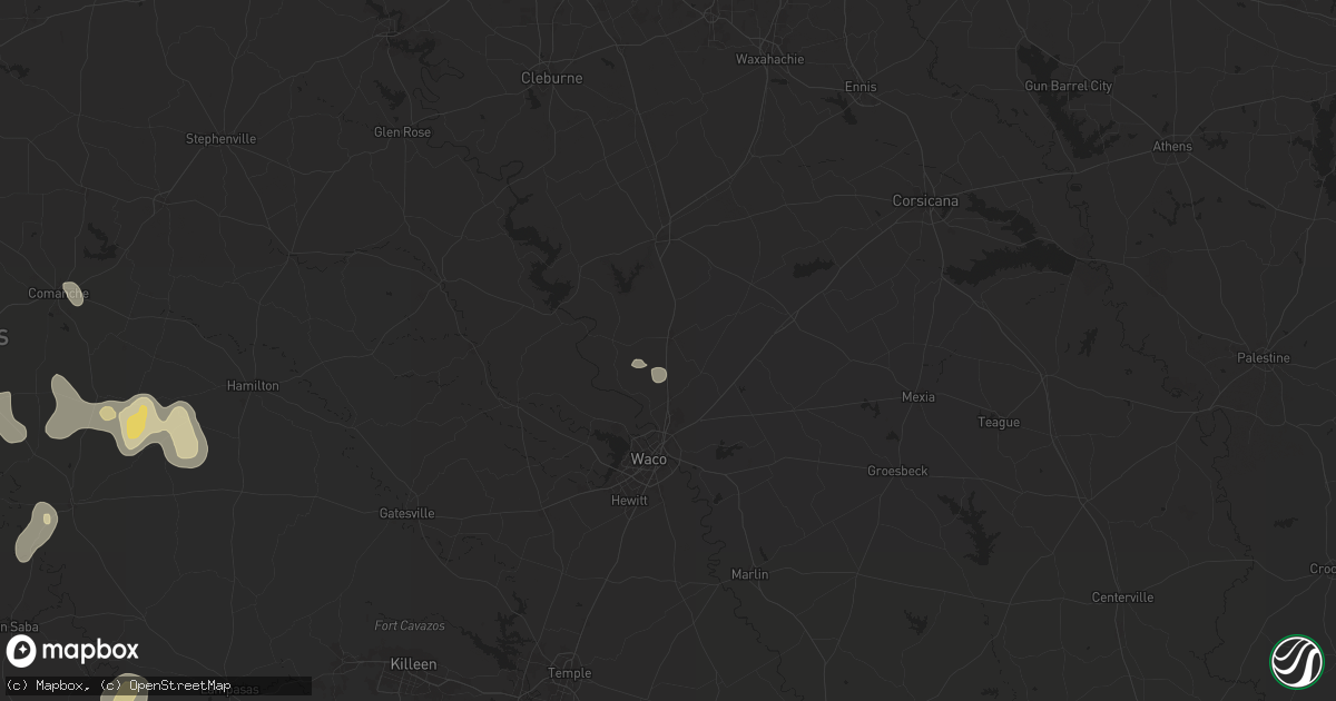 Hail map in West, TX on June 10, 2025