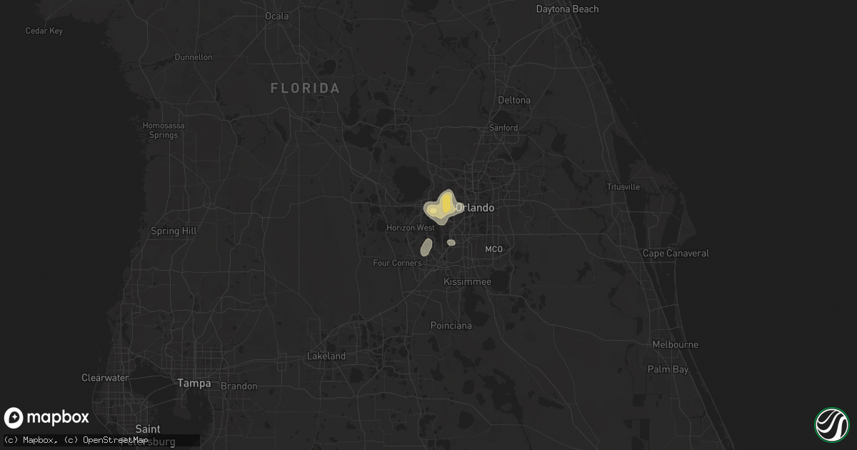 Hail map in Windermere, FL on June 10, 2025