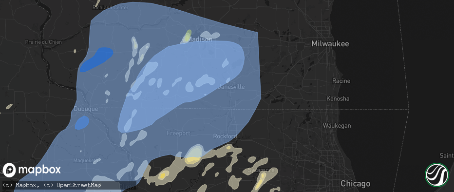 Hail map in Afton, WI on June 10, 2026