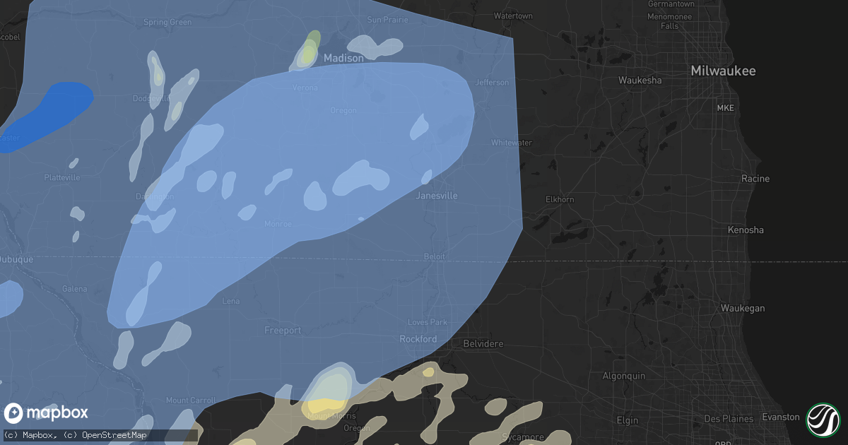 Hail map in Afton, WI on June 10, 2026