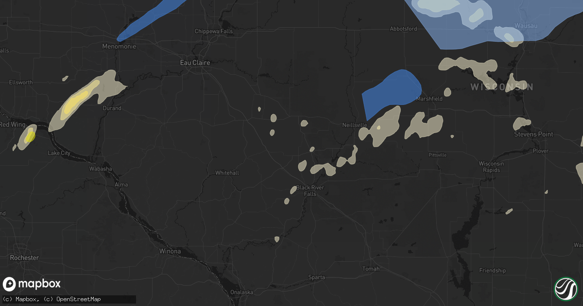 Hail map in Alma Center, WI on June 10, 2026